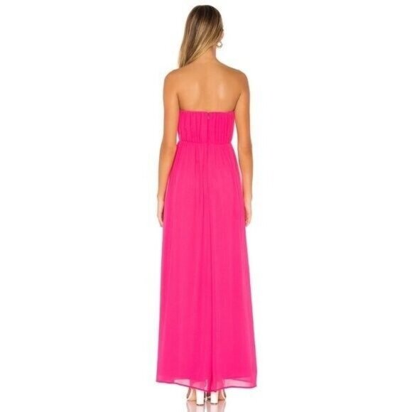 MAJORELLE Eleanora Pink Ruched Strapless Maxi Dress - Picture 3 of 8